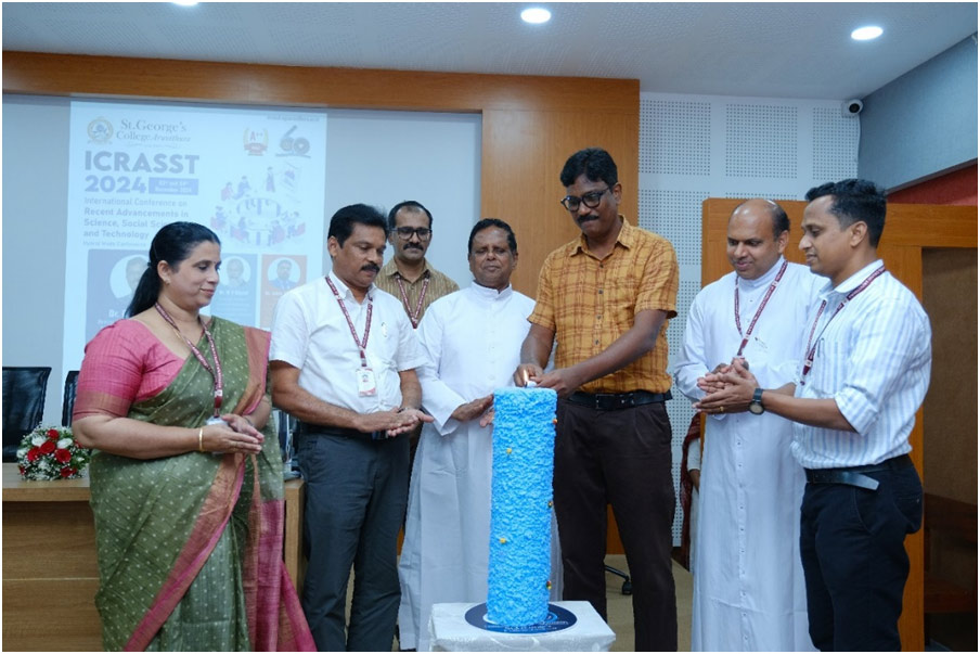 • Dr. Suresh C.H., Director-SRIBS inaugurating the International Conference on Recent Advancements in Science, Social Science and Technology 2024 on 03/12/2024 at St. George’s College, Aruvithura