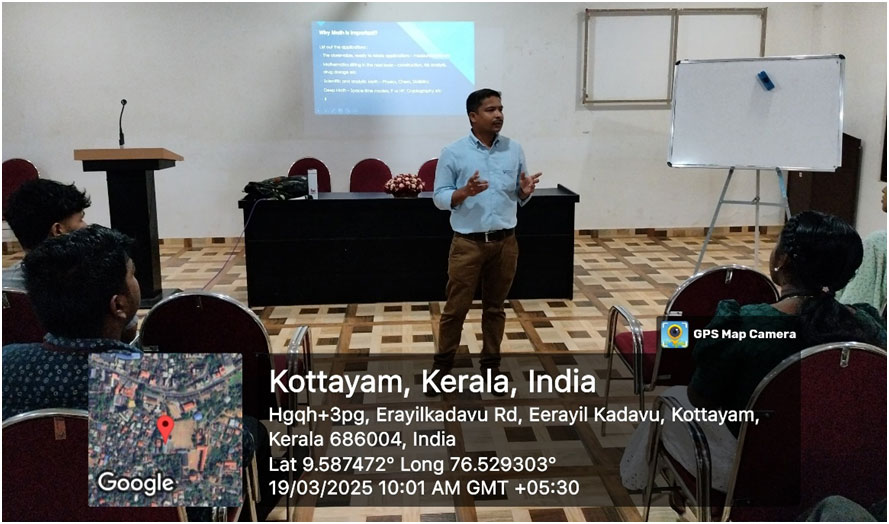 3. Interactive Session on “Mathematics Beyond Formulas and Exams” at Baselius College, Kottayam on March 19, 2025